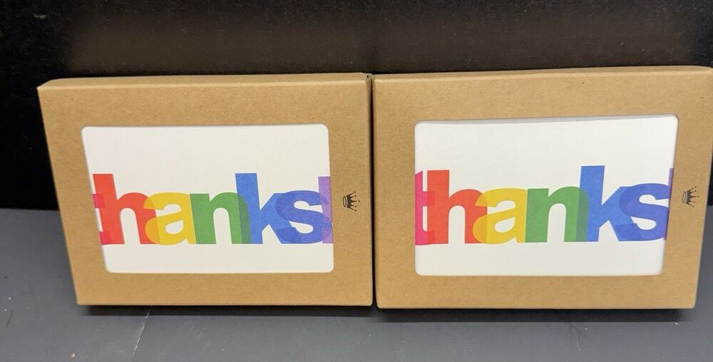 2 Boxes Hallmark Thank You Cards - 48 Blank Cards & Envelopes - Multicolor NEW